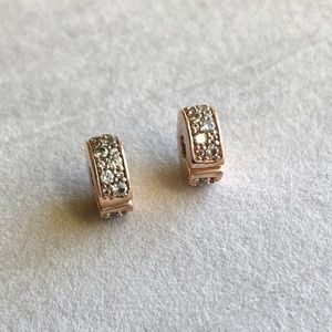 Pandora Rose clear pave clips